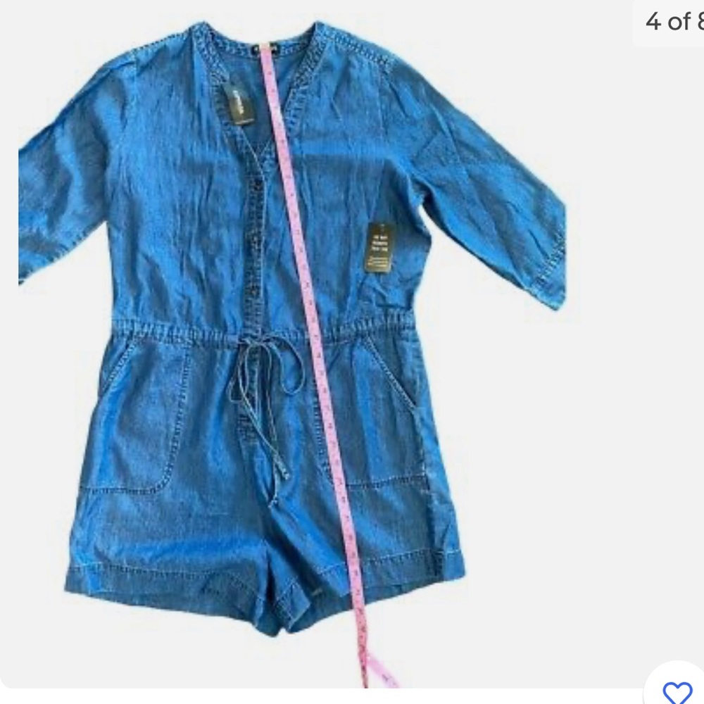 EXPRESS Denim Jean ROMPER Jumper SHORTS small
